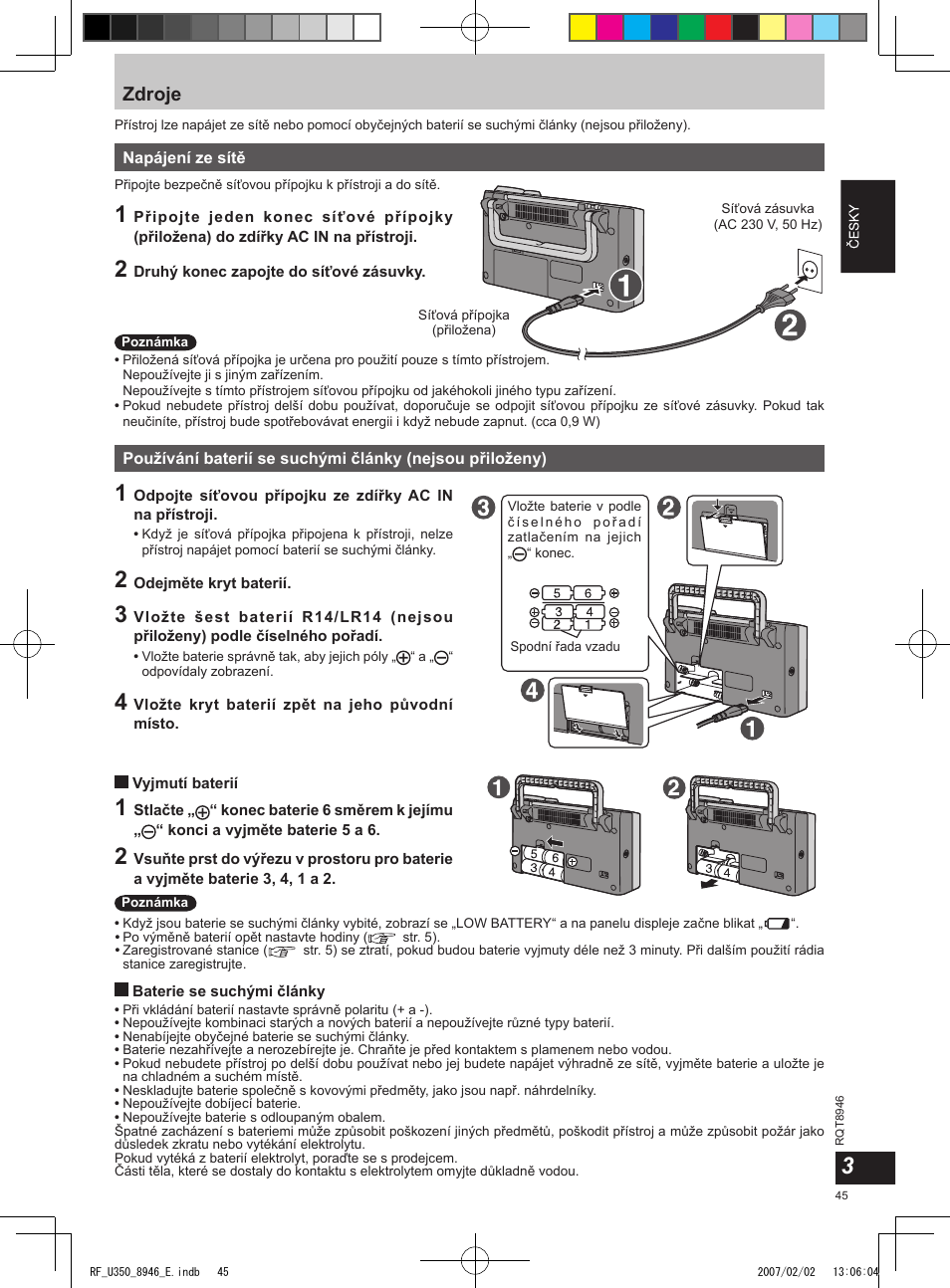 Zdroje | Panasonic RFU350 User Manual | Page 45 / 80