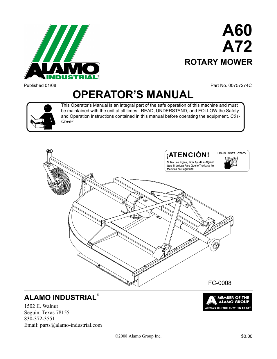 Alamo A72 User Manual | 138 pages