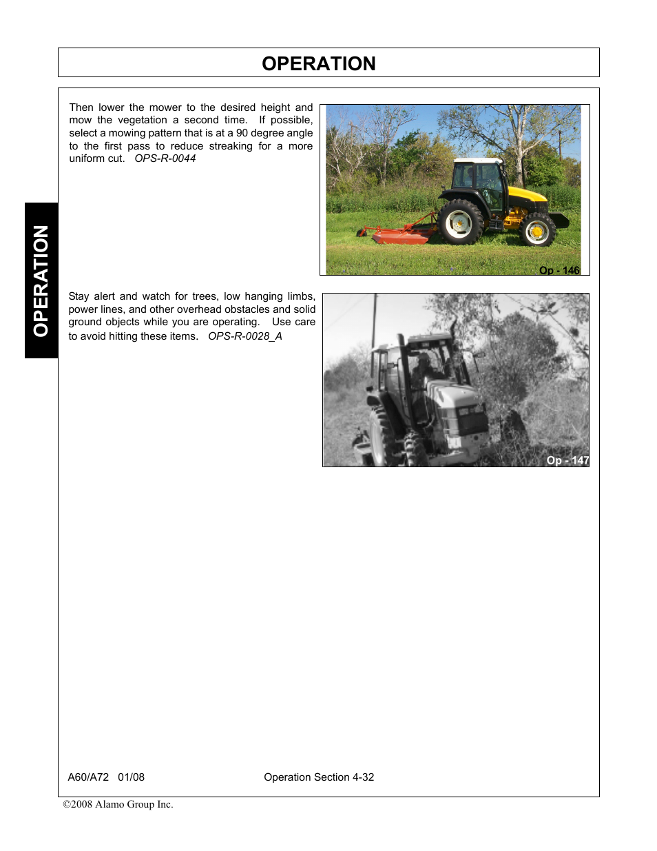 Operation, Opera t ion | Alamo A72 User Manual | Page 118 / 138