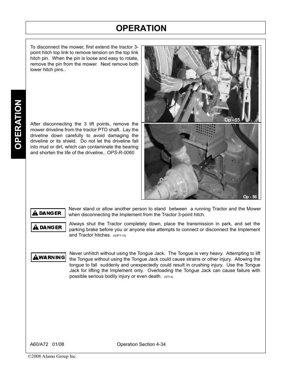 Operation, Opera t ion | Alamo A72 User Manual | Page 120 / 138