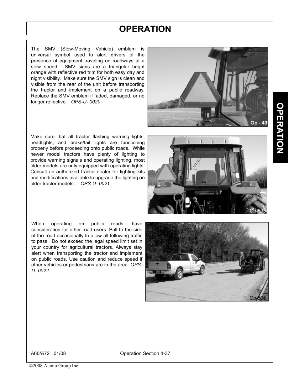 Operation, Opera t ion | Alamo A72 User Manual | Page 123 / 138