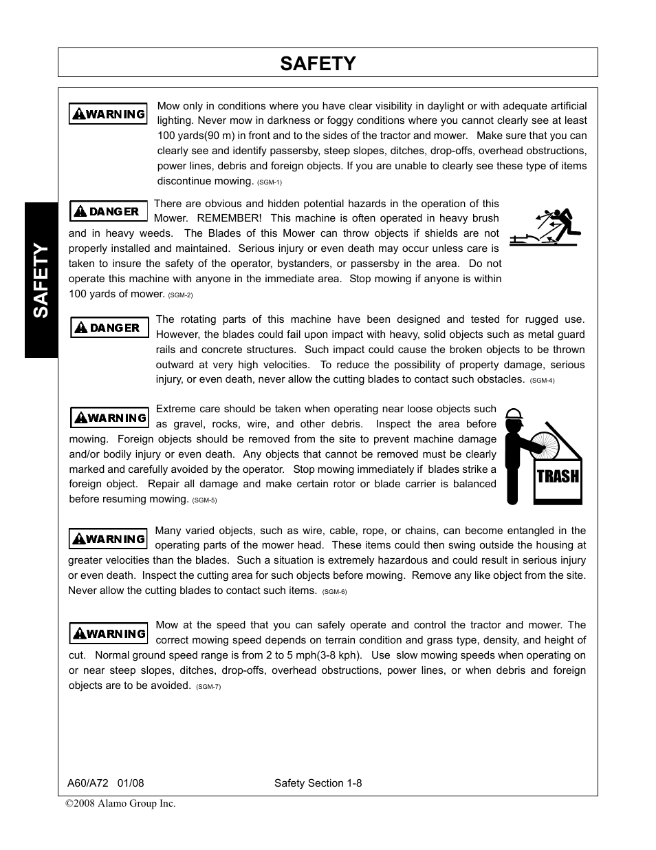 Safety | Alamo A72 User Manual | Page 14 / 138