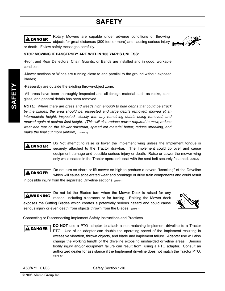 Safety | Alamo A72 User Manual | Page 16 / 138