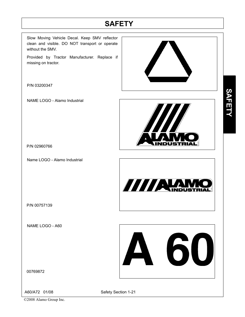 Safety | Alamo A72 User Manual | Page 27 / 138