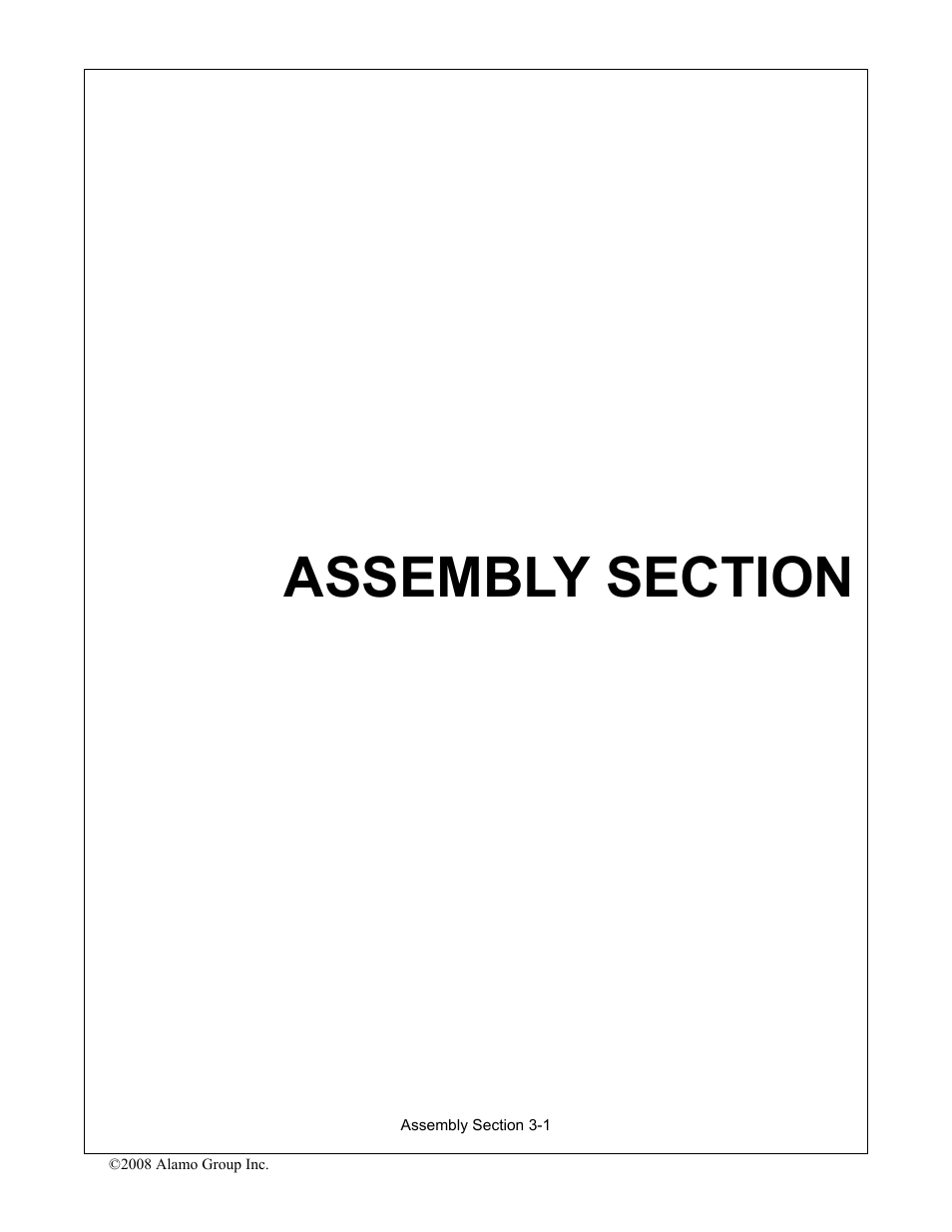 Assembly section, Assembly section -1 | Alamo A72 User Manual | Page 79 / 138