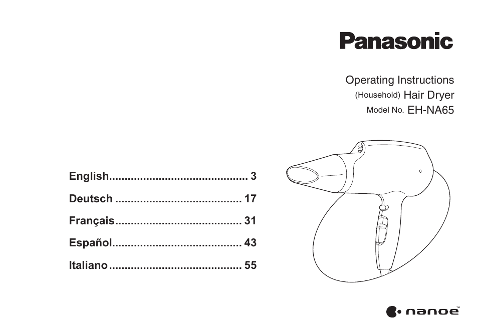 Panasonic EHNA65 User Manual | 68 pages