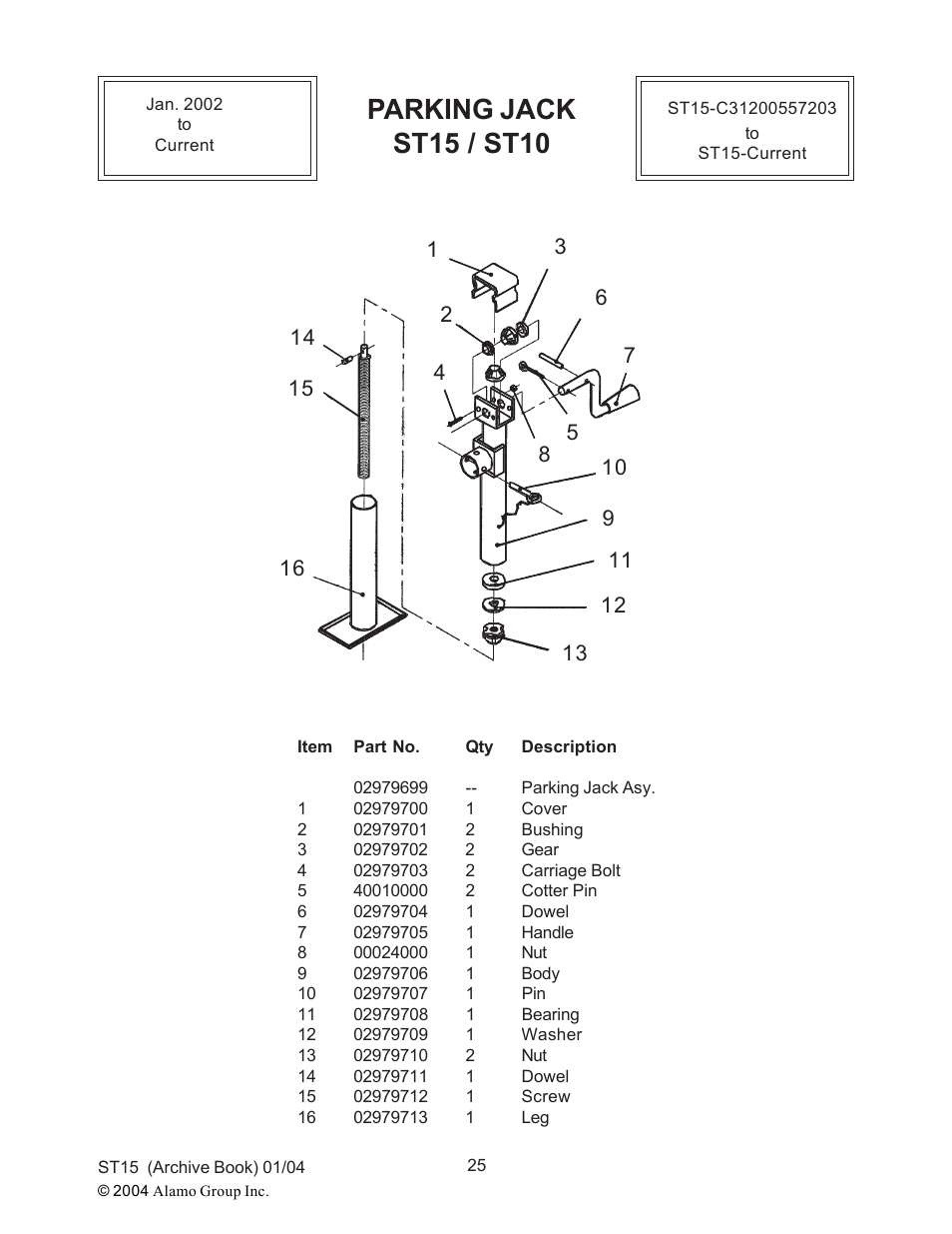 Parking jack st15 / st10 | Alamo ST15 User Manual | Page 25 / 74