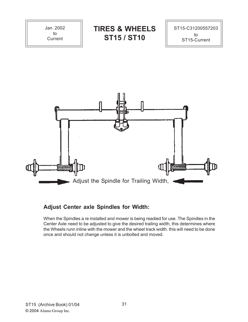 Tires & wheels st15 / st10 | Alamo ST15 User Manual | Page 31 / 74