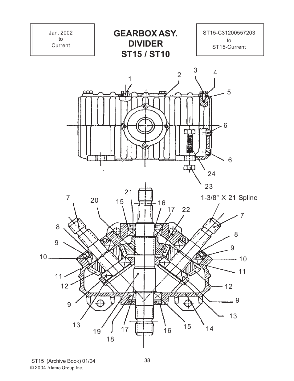 Gearbox asy. divider st15 / st10 | Alamo ST15 User Manual | Page 38 / 74