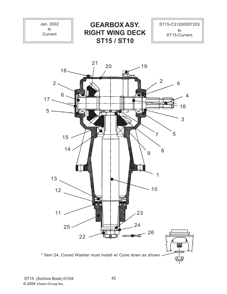 Gearbox asy. right wing deck st15 / st10 | Alamo ST15 User Manual | Page 42 / 74