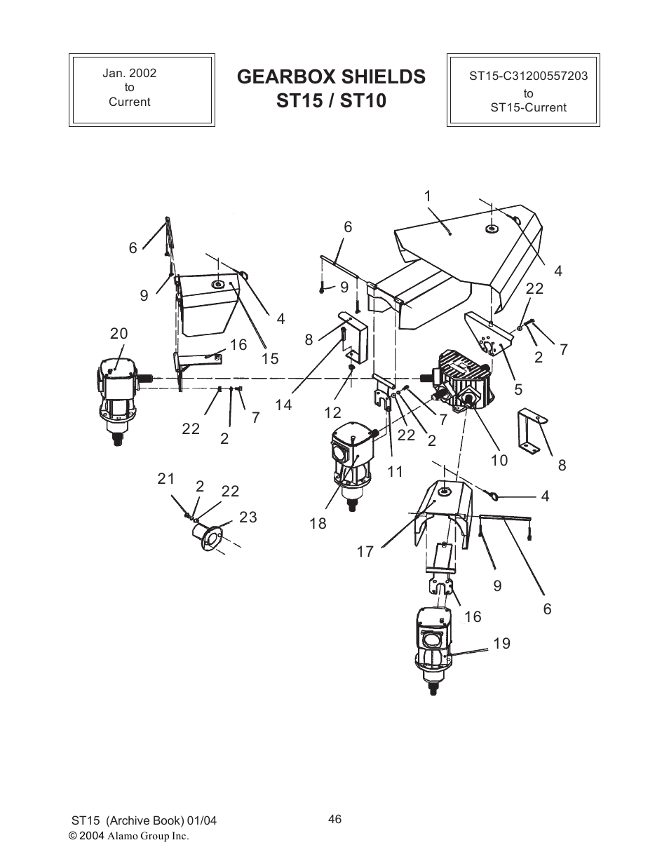 Gearbox shields st15 / st10 | Alamo ST15 User Manual | Page 46 / 74