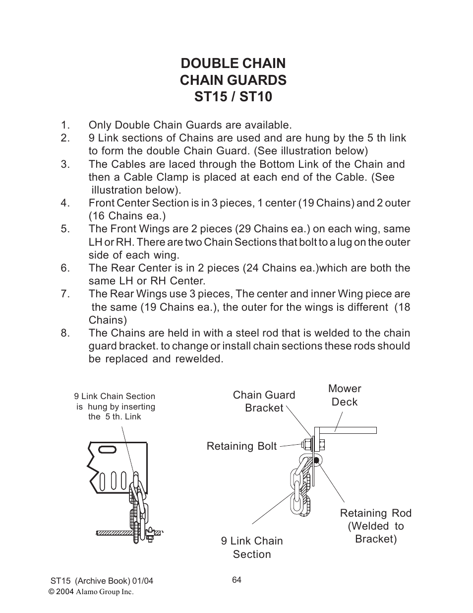 Double chain chain guards st15 / st10 | Alamo ST15 User Manual | Page 64 / 74