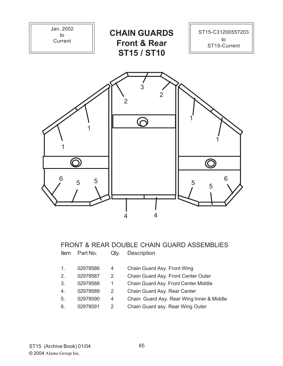 Chain guards front & rear st15 / st10 | Alamo ST15 User Manual | Page 65 / 74