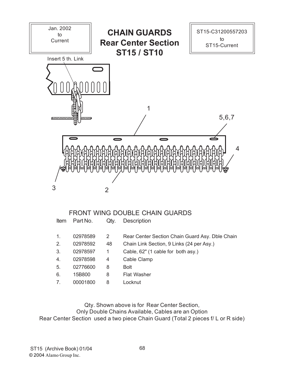 Front wing double chain guards | Alamo ST15 User Manual | Page 68 / 74