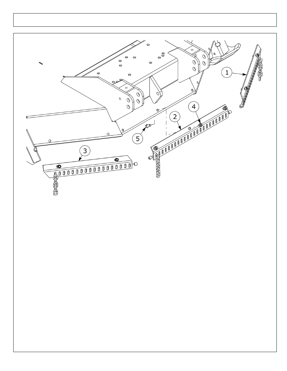 Chainguard assembly - front center | Alamo Hydraulic Flex Wing Cutter Falcon 10 - 15 User Manual | Page 12 / 76