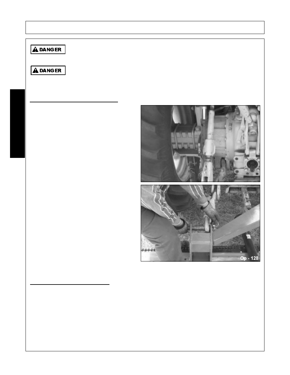 1 connecting the boom mower, Turn off the tractor engine and dismount, Setting the mower | Operation, Opera t ion | Alamo Exten-A-Kut II User Manual | Page 102 / 142