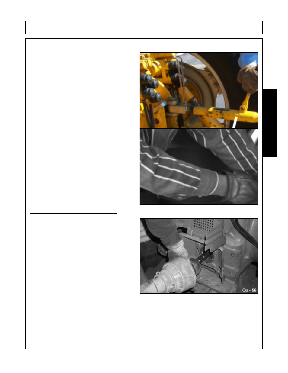 1 setting boom mower height, Park the tractor and boom mower on level ground, Shut down the tractor and remove the key | Securely block up the mower at this height, Driveline attachment, Operation, Opera t ion | Alamo Exten-A-Kut II User Manual | Page 103 / 142