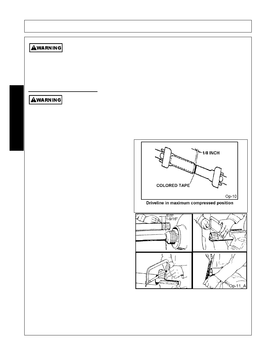 1 driveline length check, Driveline length check -12, Operation | Opera t ion | Alamo Exten-A-Kut II User Manual | Page 104 / 142