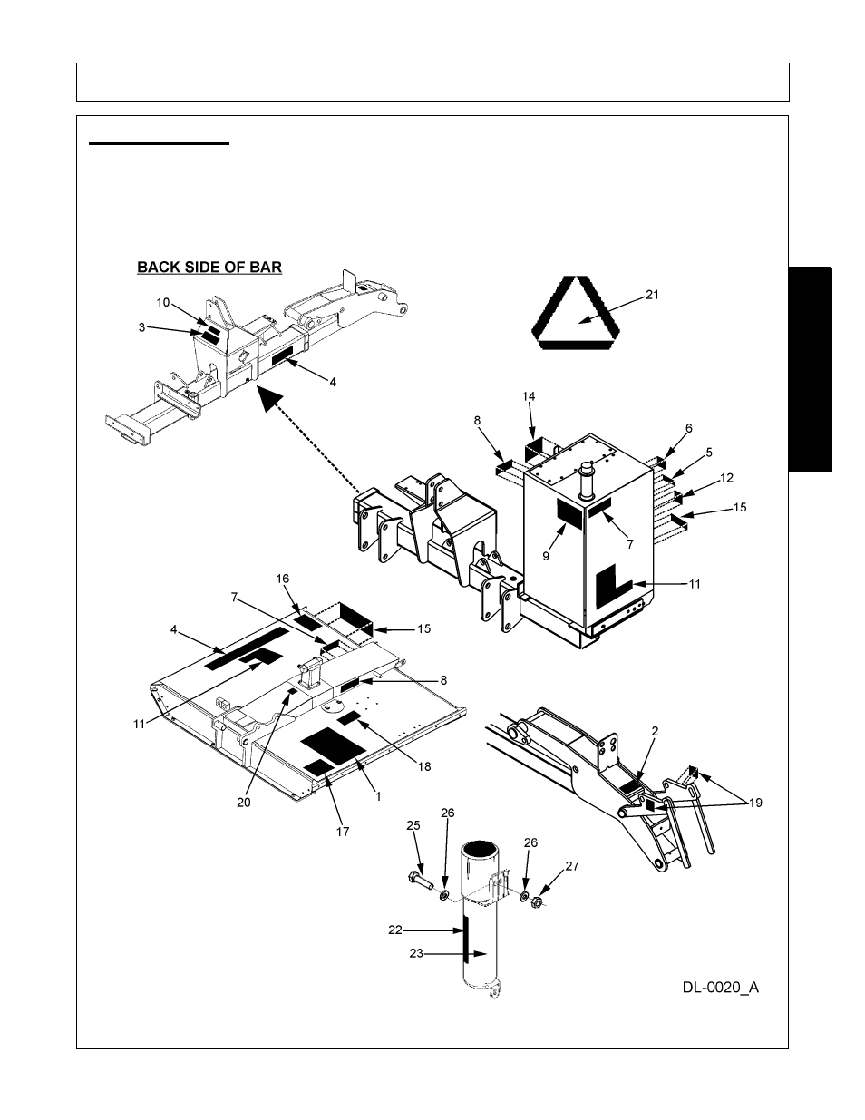 Decal location, Decal location -19, Safety | Alamo Exten-A-Kut II User Manual | Page 25 / 142
