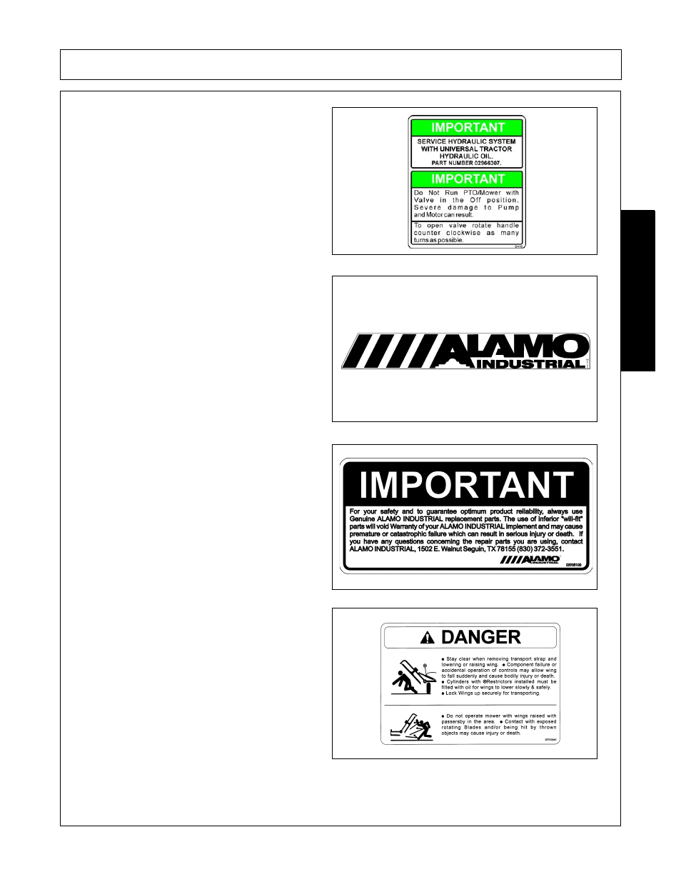 Safety | Alamo Exten-A-Kut II User Manual | Page 31 / 142