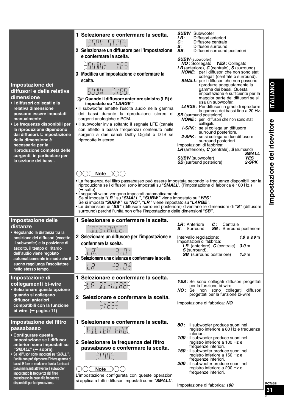 Italiano | Panasonic SAXR57 User Manual | Page 71 / 120
