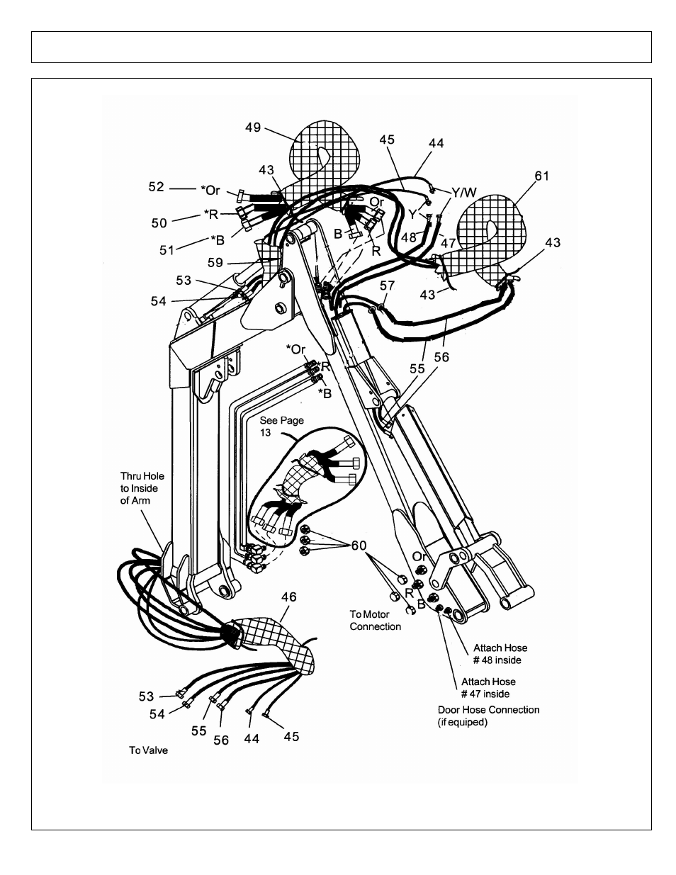 Boom hose schematic - 17 ft boom arm | Alamo MACHETE 02968915P User Manual | Page 50 / 174