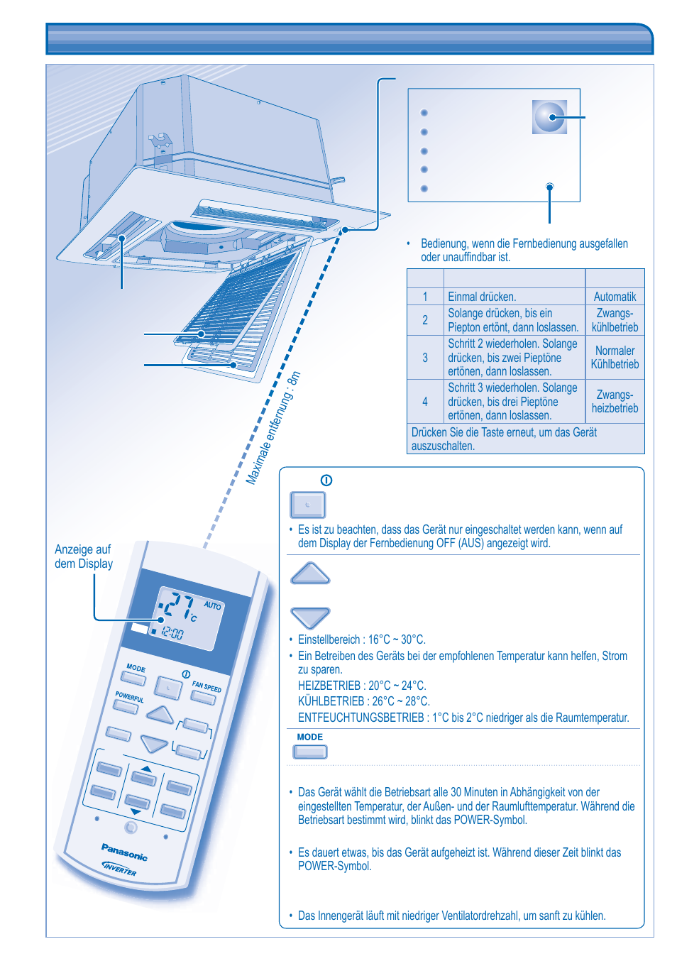 Produktübersicht und bedienung | Panasonic KITE18HB4EA User Manual | Page 30 / 76