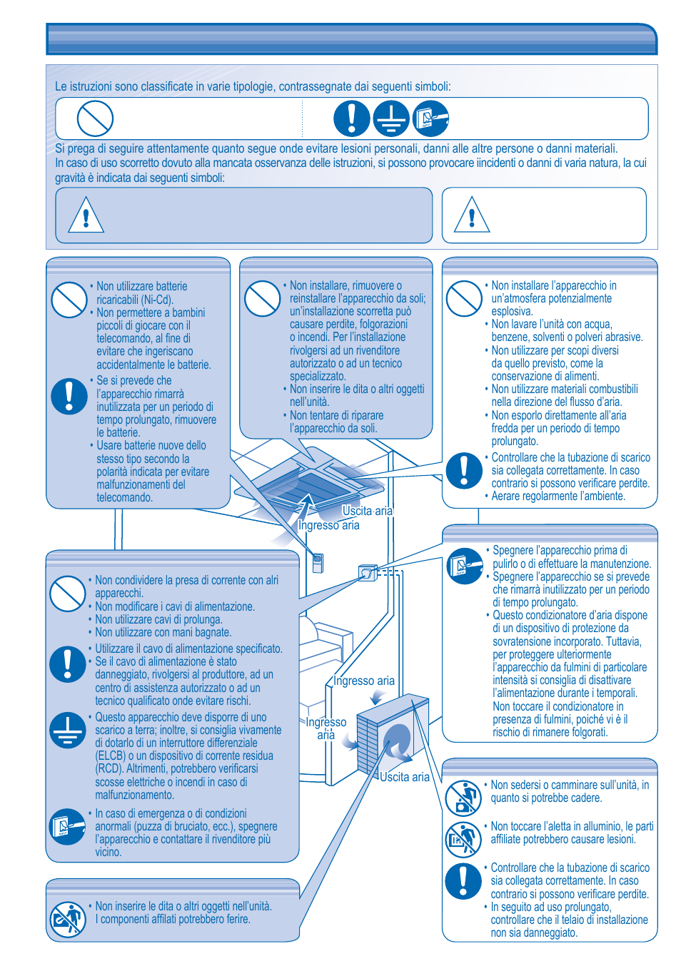 Precauzioni per la sicurezza | Panasonic KITE18HB4EA User Manual | Page 34 / 76