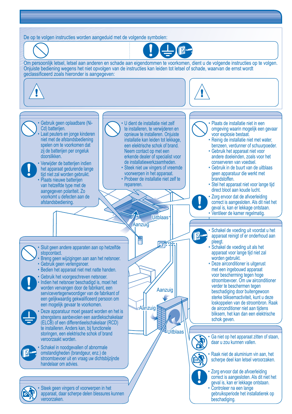 Veiligheidsmaatregelen | Panasonic KITE18HB4EA User Manual | Page 42 / 76