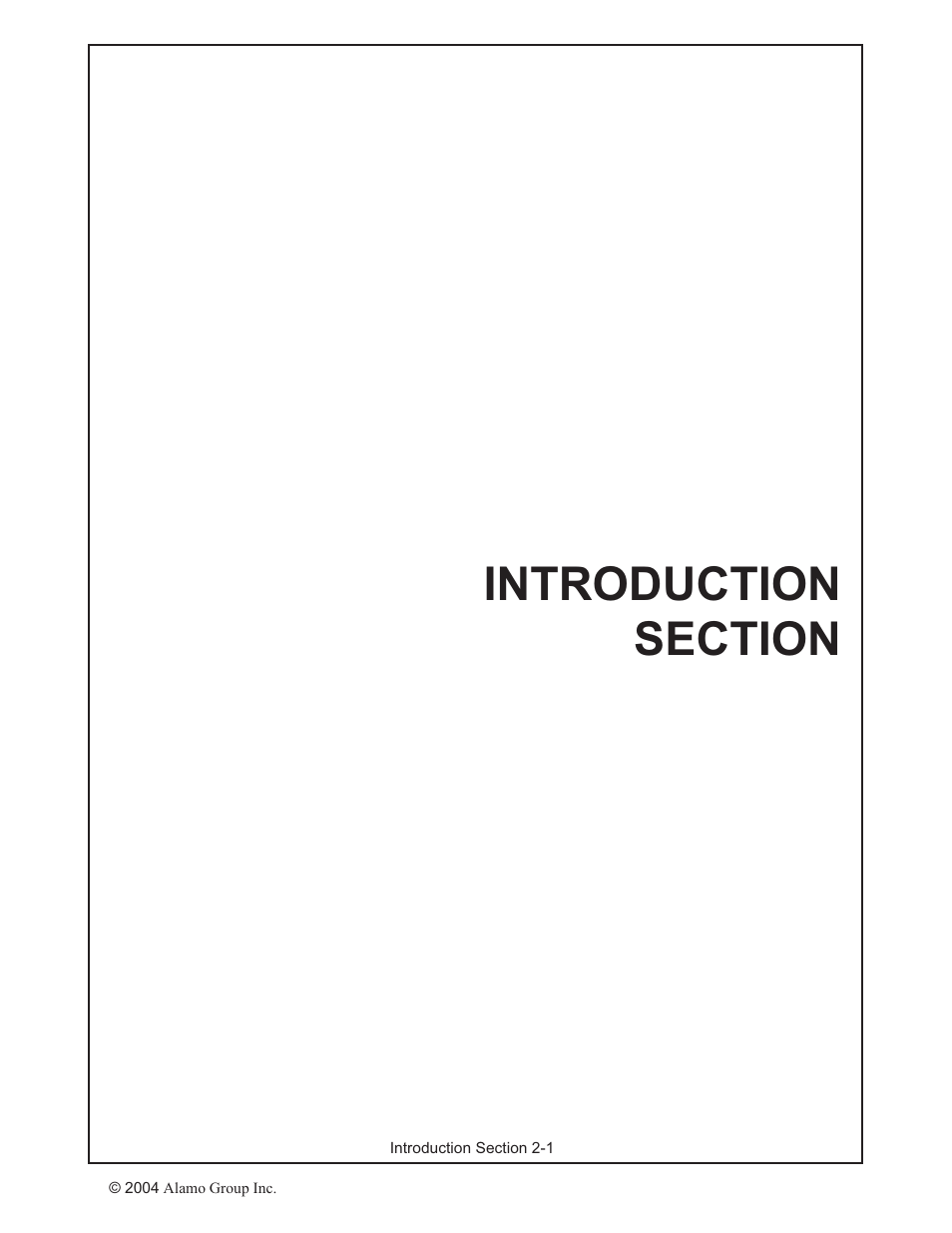 Introduction section -1 | Alamo RHINO 7214 MSL User Manual | Page 16 / 44