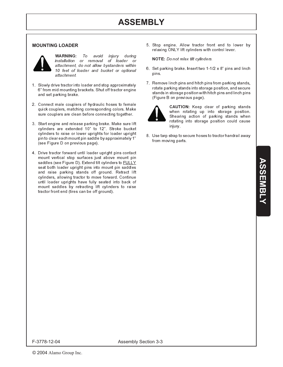 Assembly | Alamo RHINO 7214 MSL User Manual | Page 21 / 44