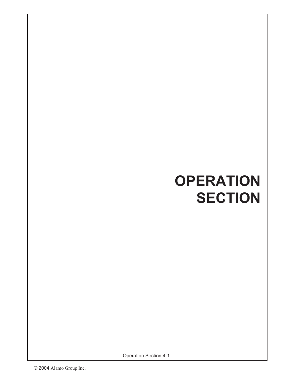 Operation section -1 | Alamo RHINO 7214 MSL User Manual | Page 23 / 44