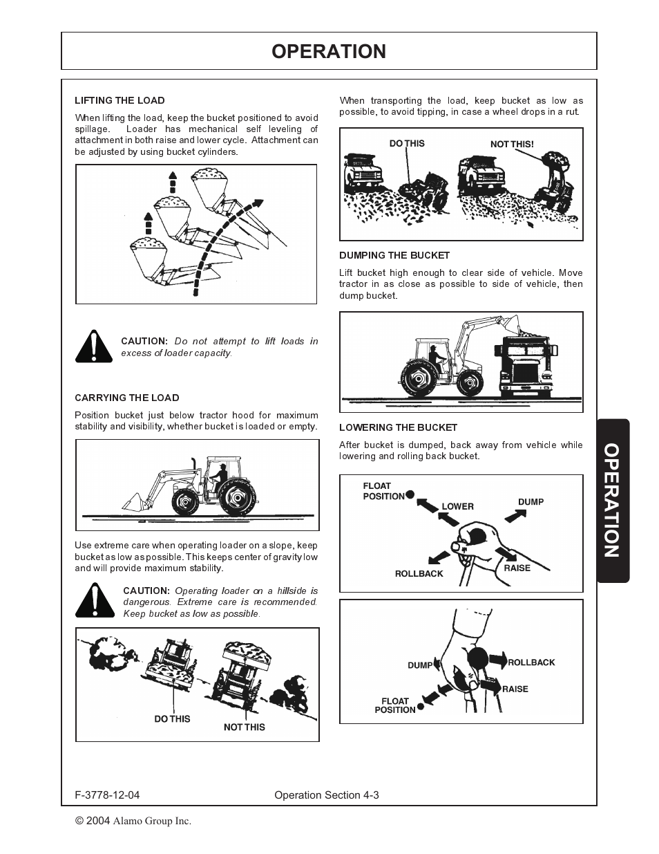 Operation | Alamo RHINO 7214 MSL User Manual | Page 25 / 44