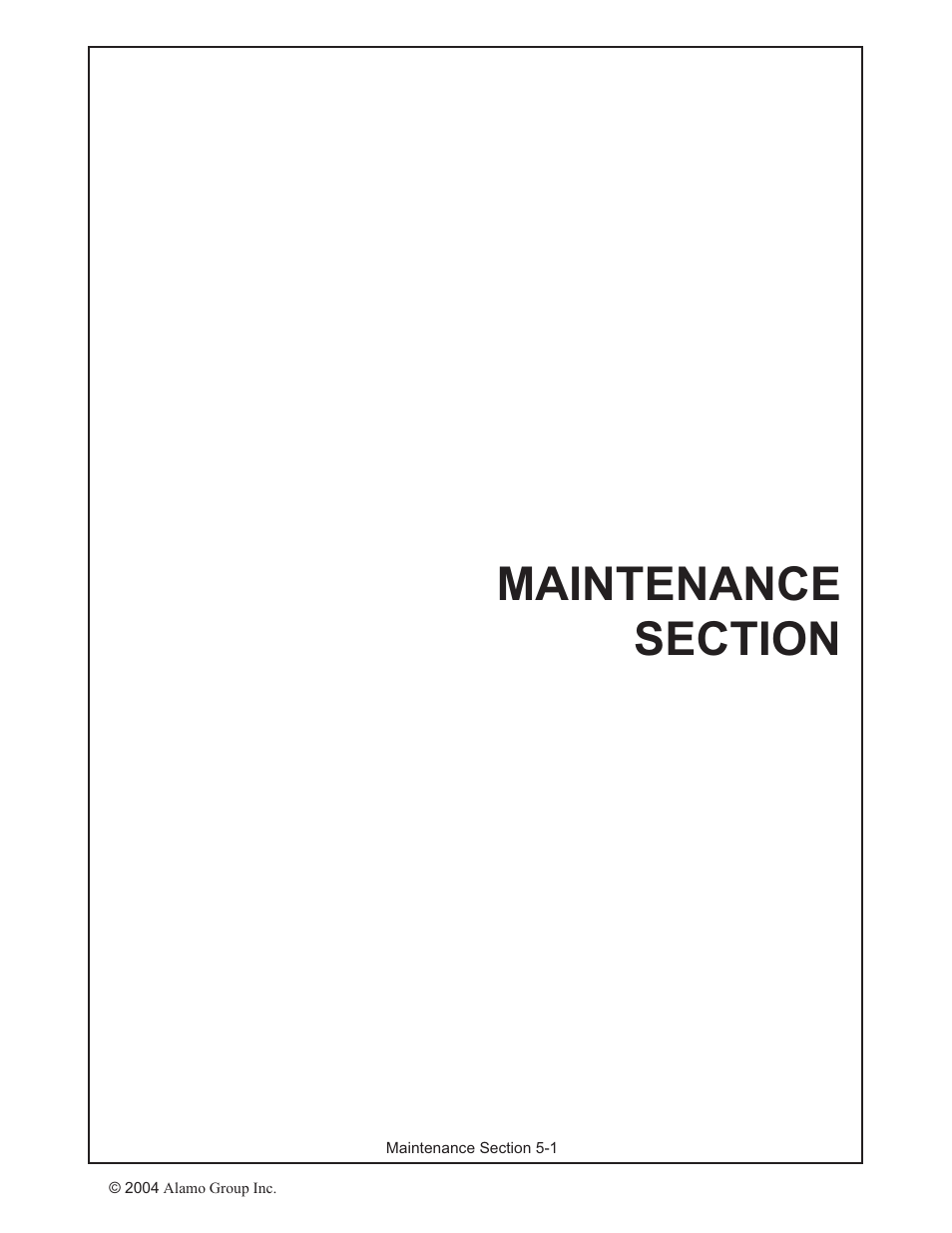 Maintenance section -1 | Alamo RHINO 7214 MSL User Manual | Page 34 / 44