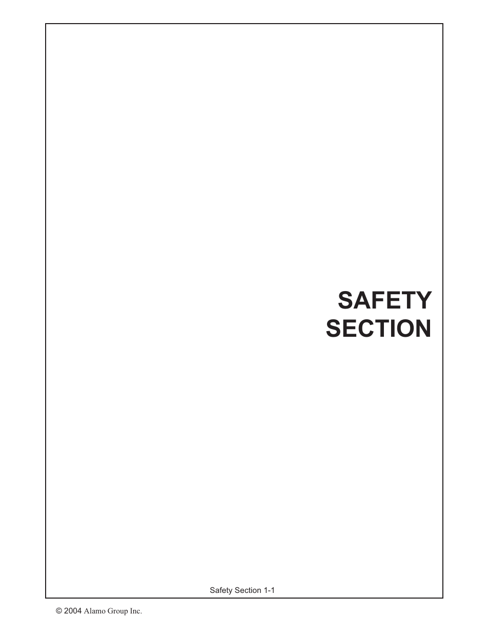 Safety section -1 | Alamo RHINO 7214 MSL User Manual | Page 4 / 44