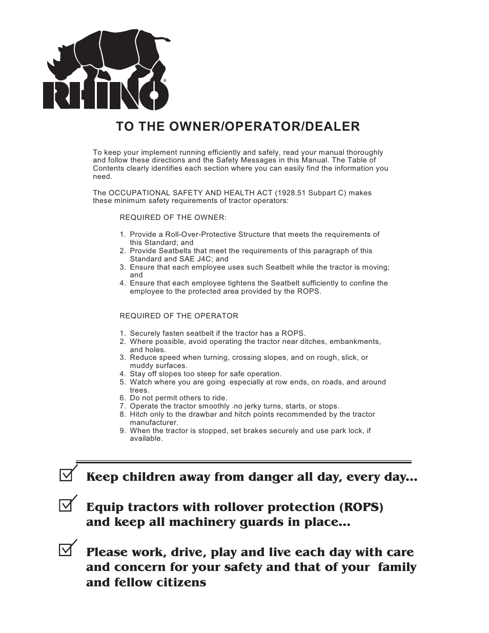 Alamo RHINO 7214 MSL User Manual | Page 43 / 44