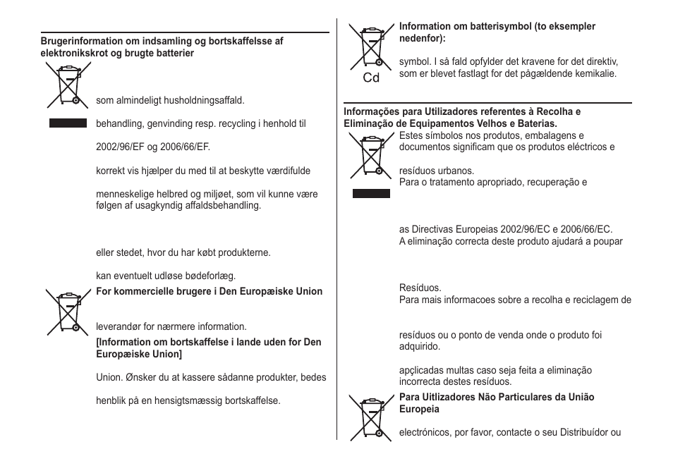 Dansk, Português | Panasonic ER2171 User Manual | Page 108 / 116