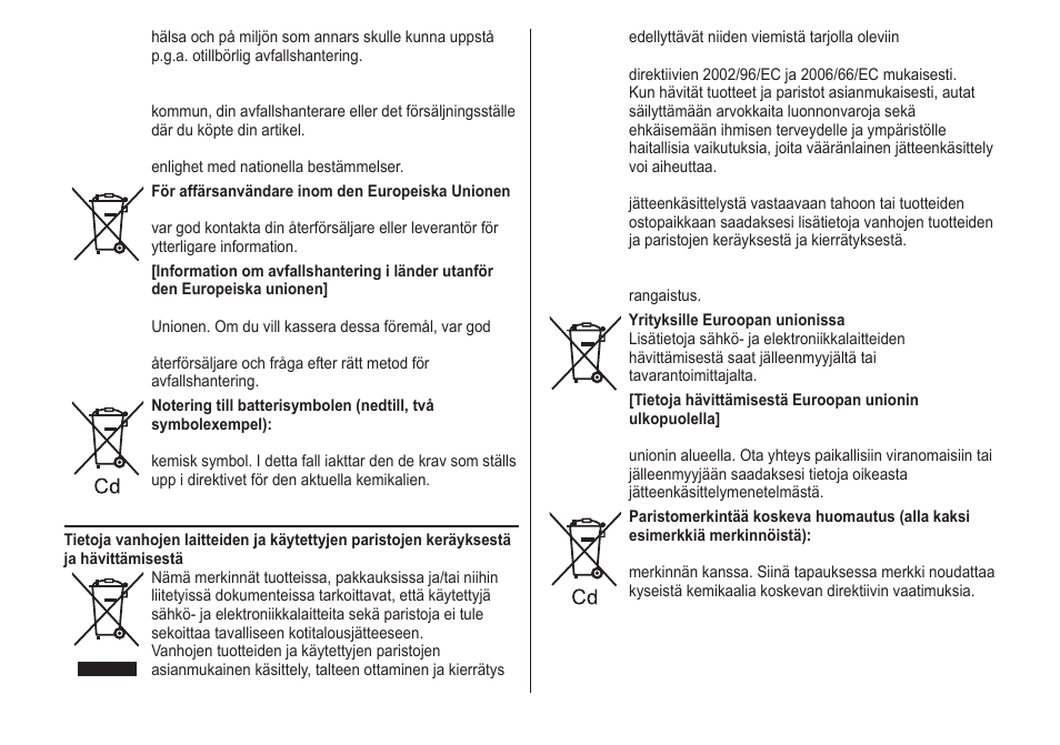 Suomi | Panasonic ER2171 User Manual | Page 110 / 116