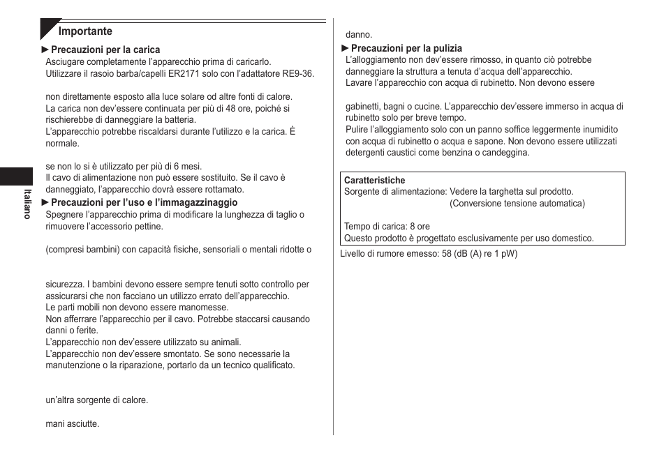 Panasonic ER2171 User Manual | Page 20 / 116
