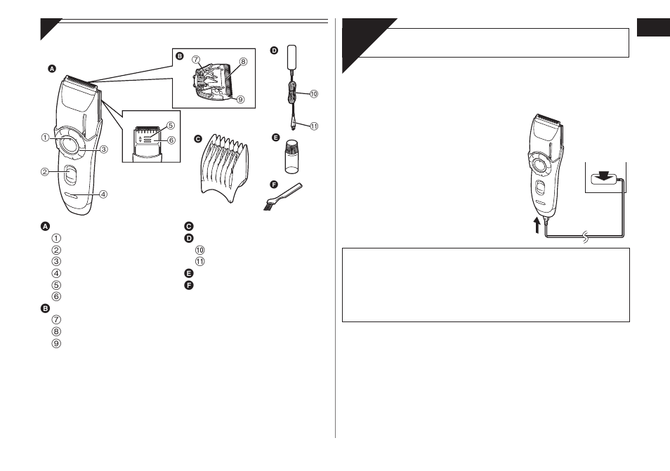 Char ge, Charging the trimmer | Panasonic ER2171 User Manual | Page 3 / 116