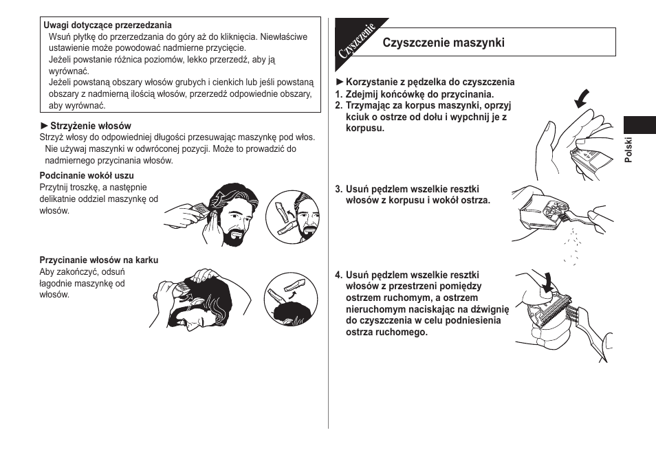 Czyszczenie, Czyszczenie maszynki | Panasonic ER2171 User Manual | Page 71 / 116