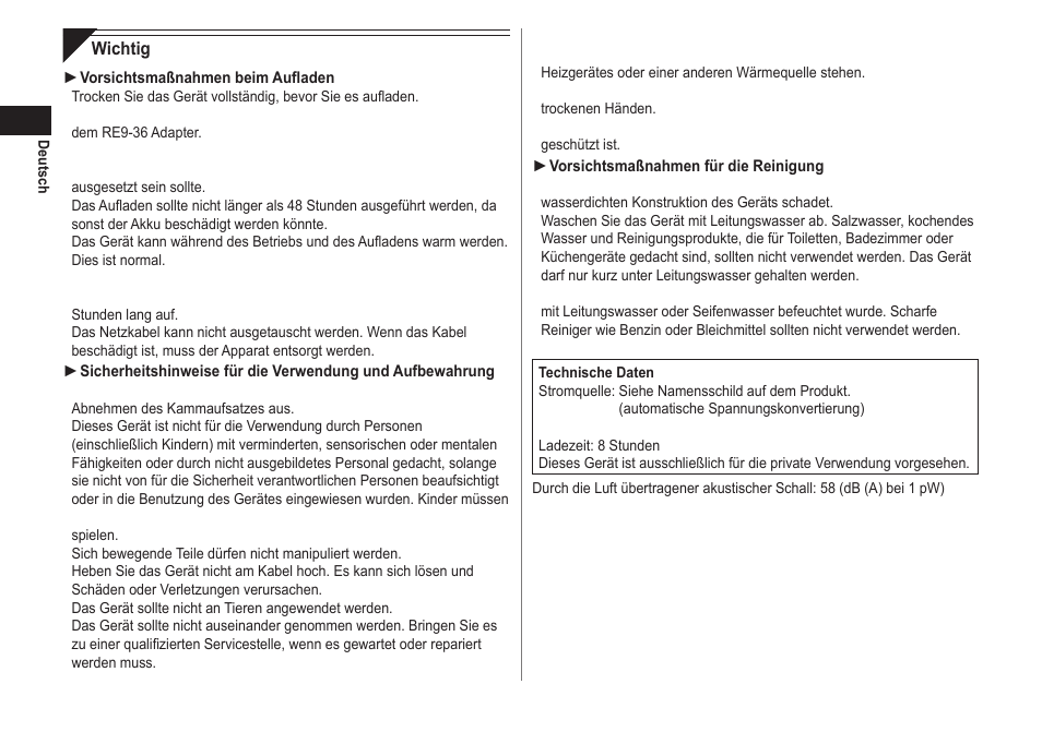 Panasonic ER2171 User Manual | Page 8 / 116