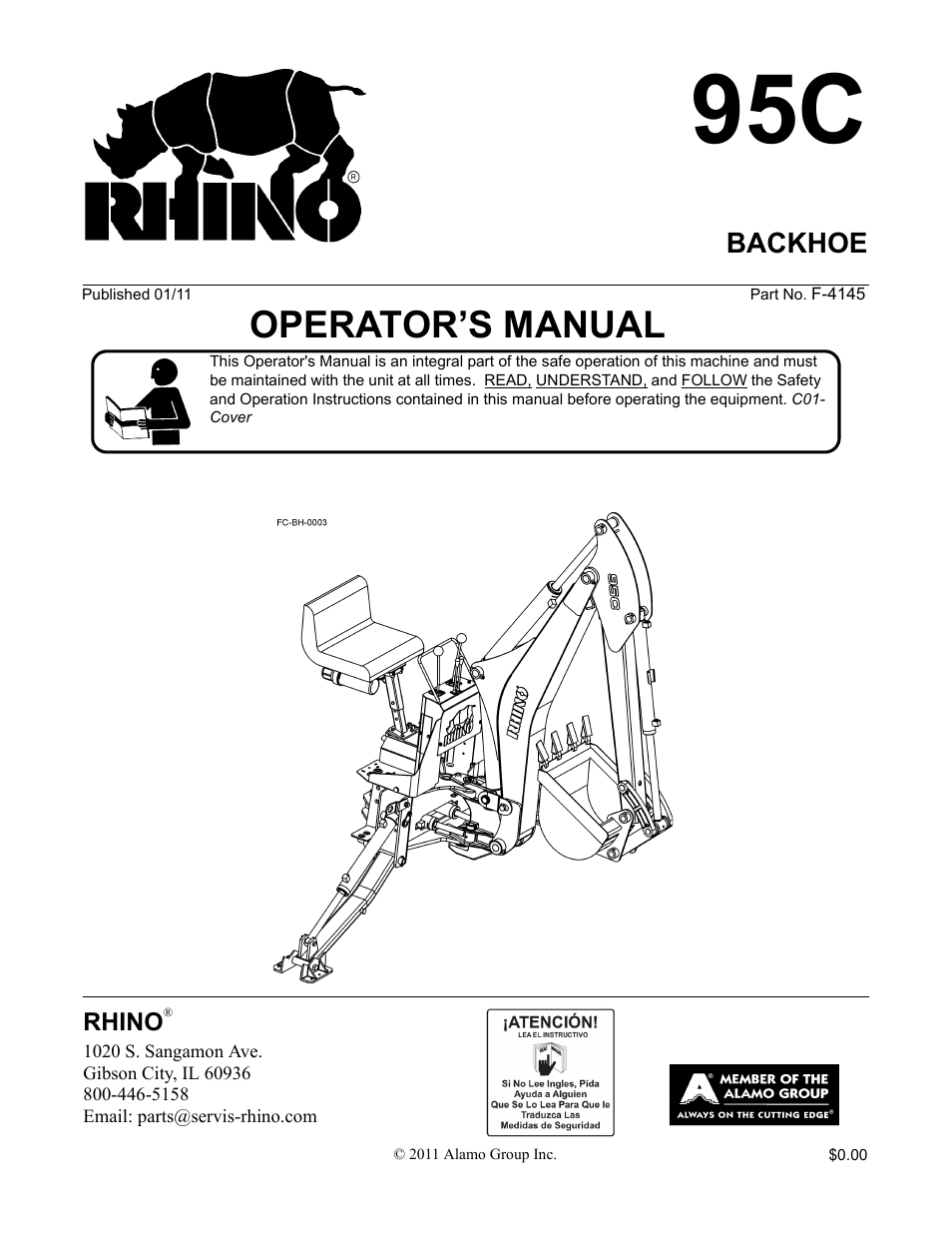 Alamo RHINO 95C User Manual | 56 pages