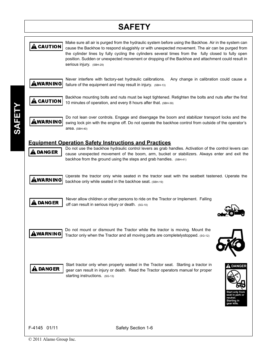 Safety | Alamo RHINO 95C User Manual | Page 10 / 56