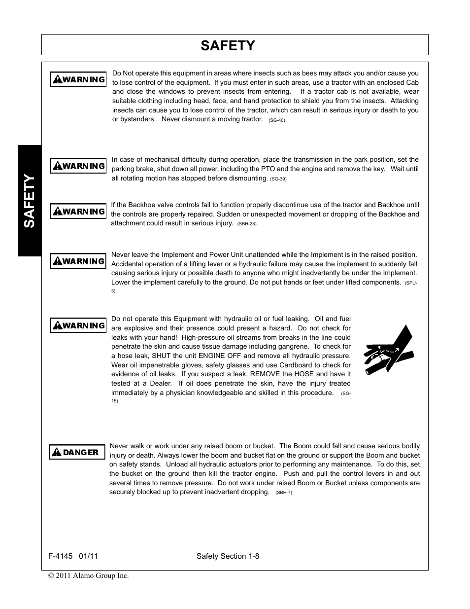 Safety | Alamo RHINO 95C User Manual | Page 12 / 56