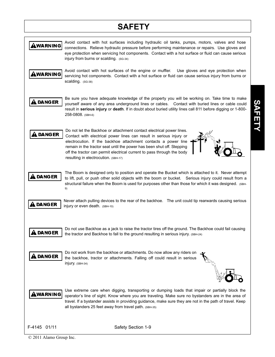Safety | Alamo RHINO 95C User Manual | Page 13 / 56