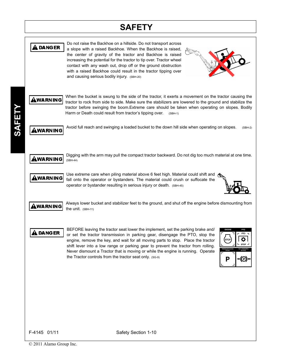 Safety | Alamo RHINO 95C User Manual | Page 14 / 56