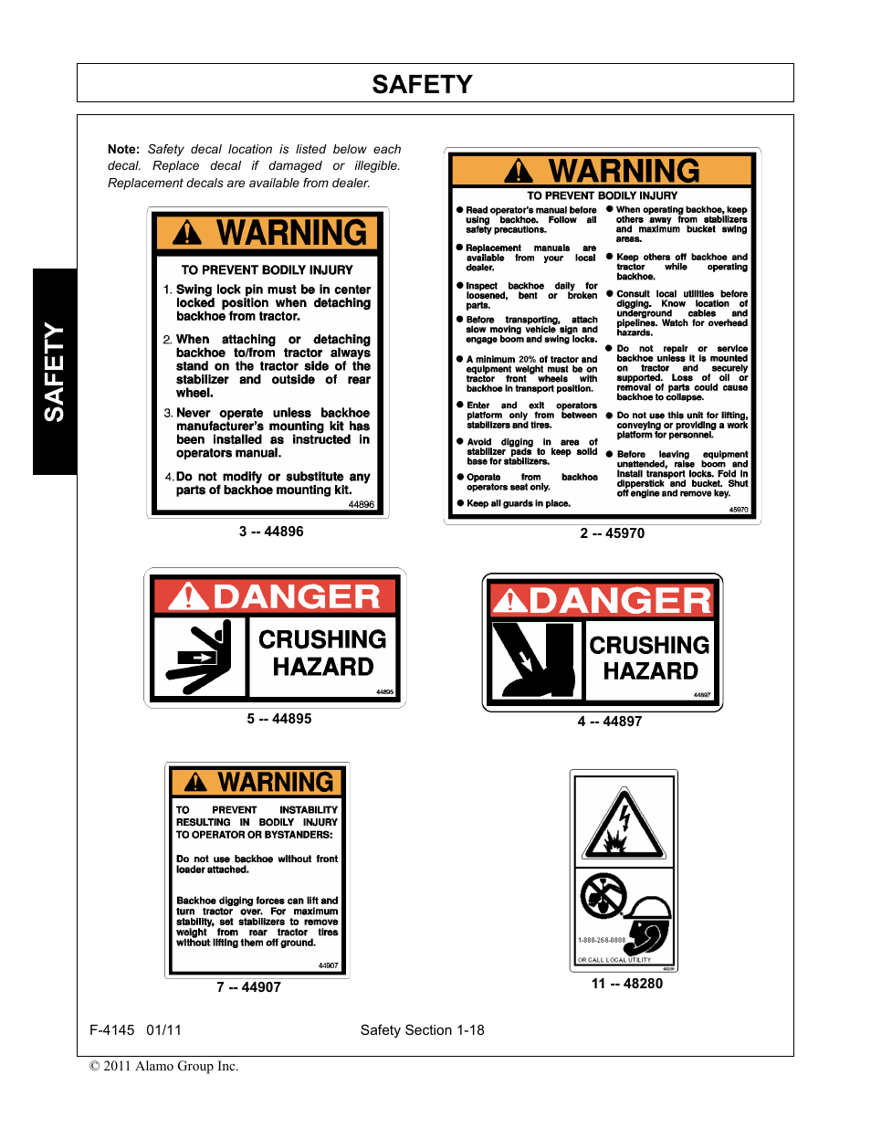 Safety | Alamo RHINO 95C User Manual | Page 22 / 56