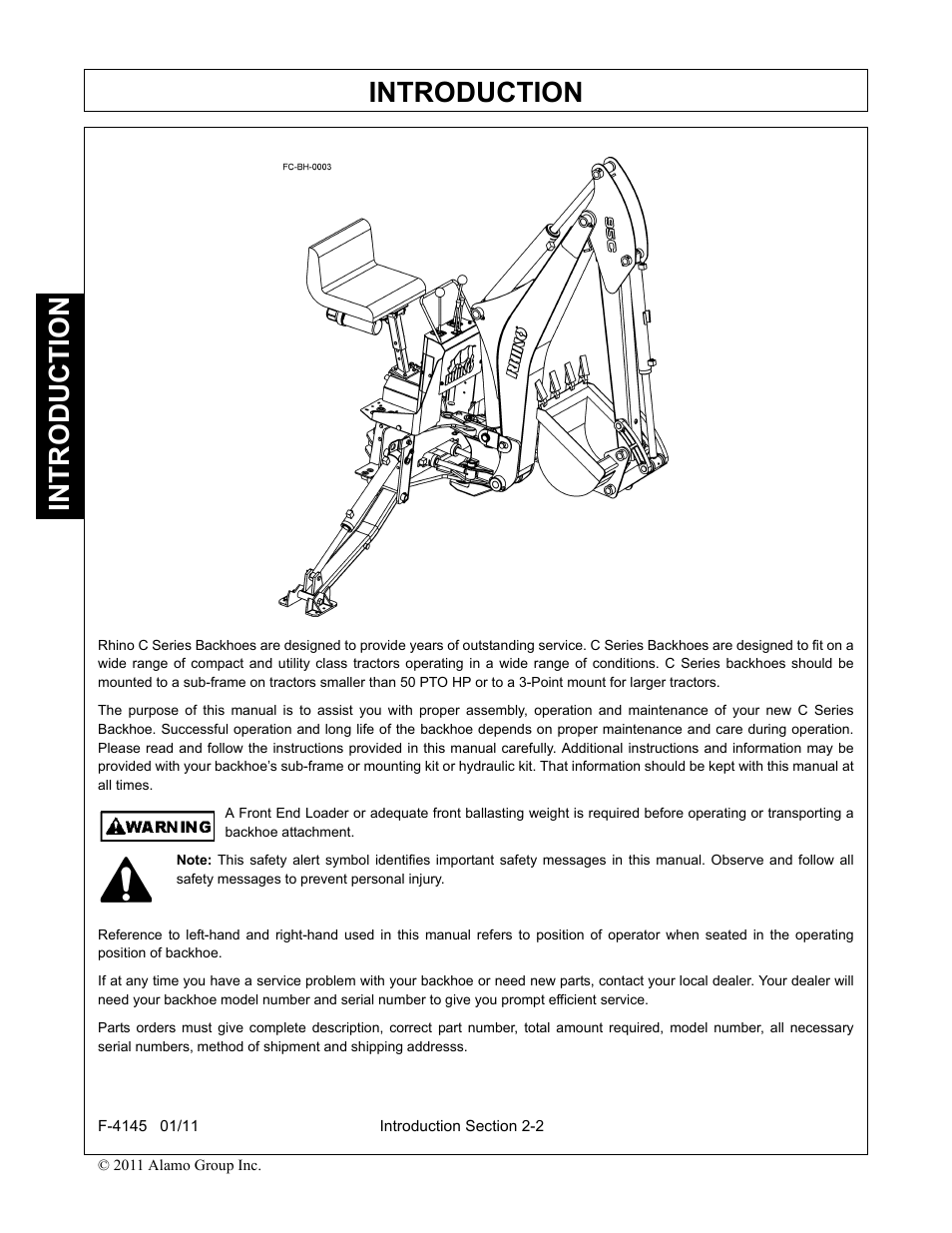 Introduction | Alamo RHINO 95C User Manual | Page 26 / 56