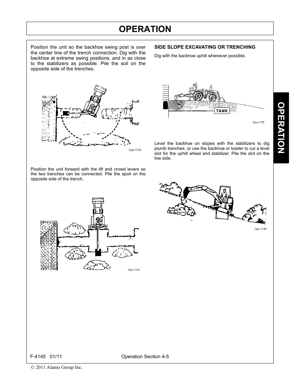 Side slope excavating or trenching, Side slope excavating or trenching -5, Operation | Opera t ion | Alamo RHINO 95C User Manual | Page 37 / 56